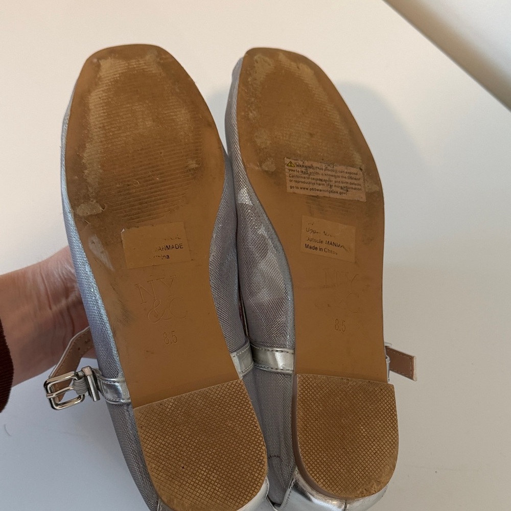 New York & Company Silver Mary Jane Flats - Picture 4 of 4